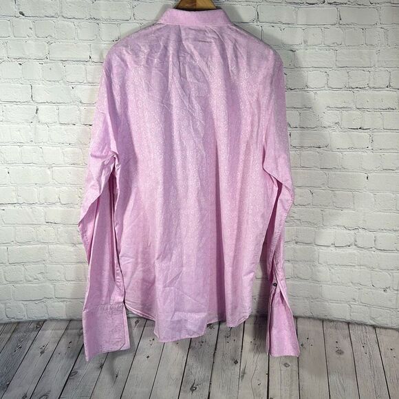 Ted Baker Fashion Pink Floral Cuff Link Dress Shirt size 17.5 - Picture 5 of 11